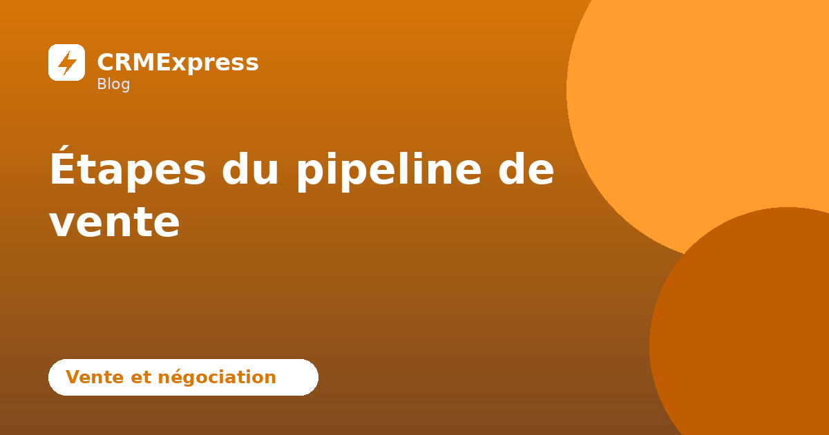 Illustration : Étapes du pipeline de vente — blog CRMExpress