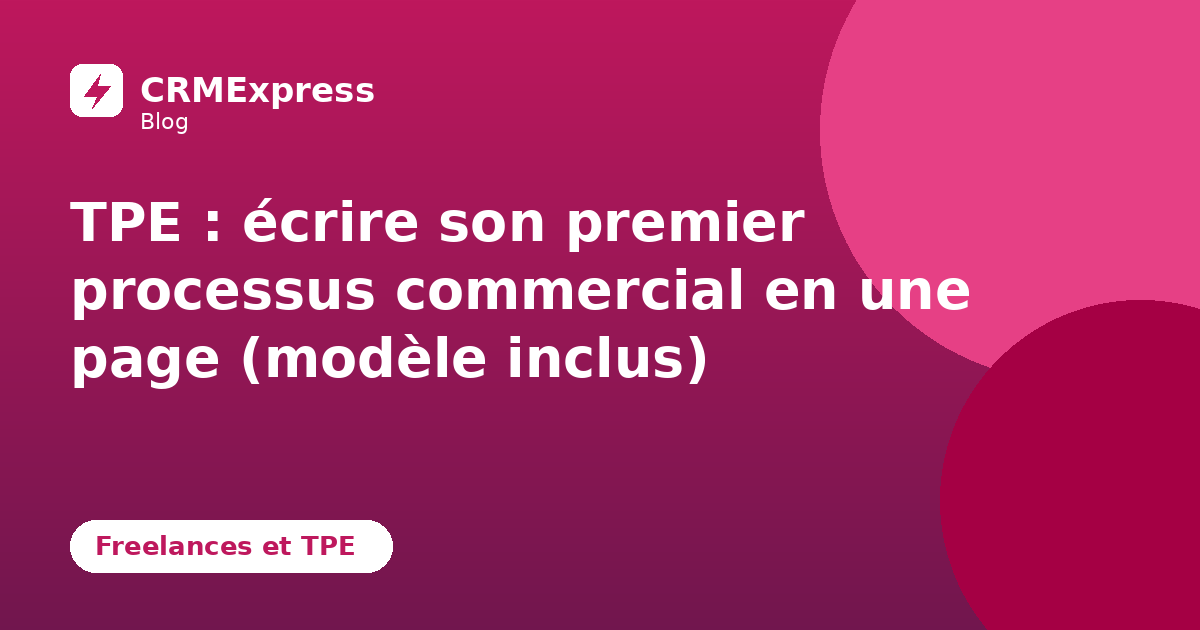 Illustration : Premier processus commercial — blog CRMExpress
