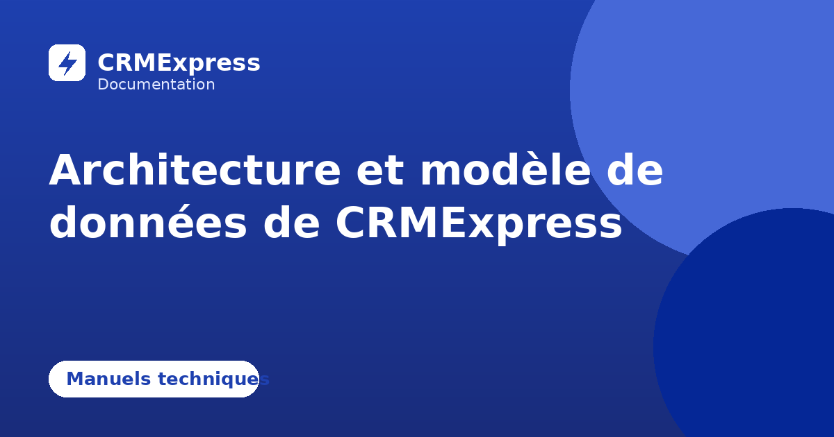 Illustration : Architecture et modèle de données de CRMExpress — documentation CRMExpress